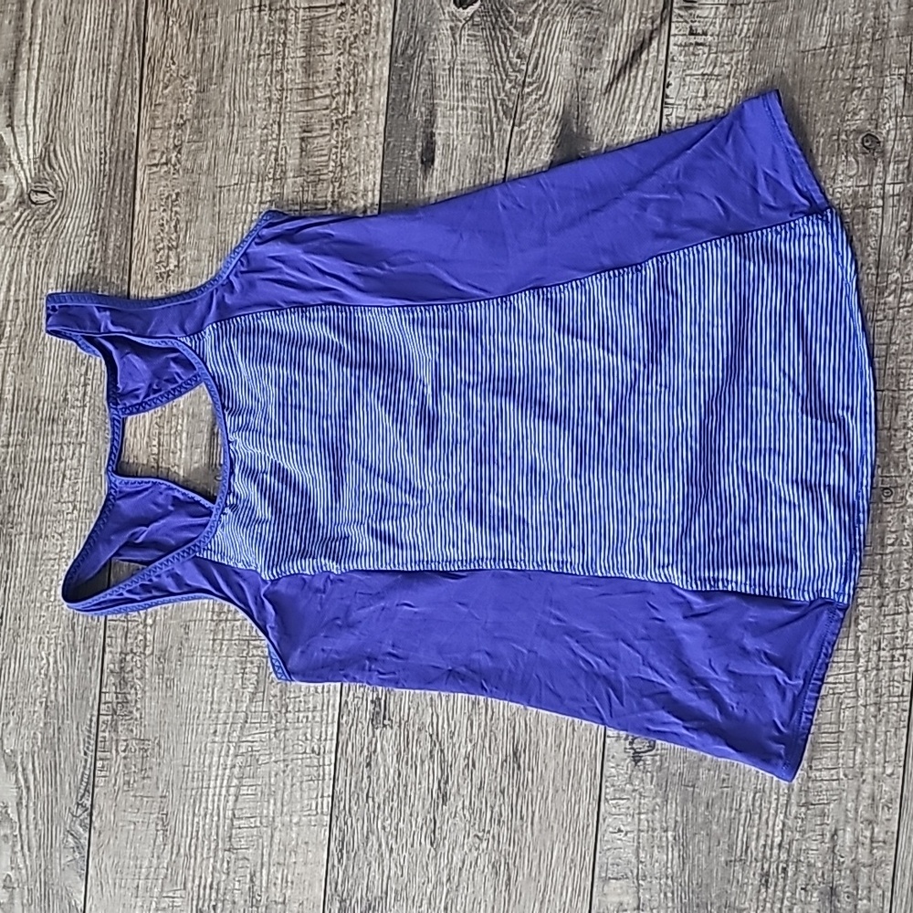 Lululemon Athletica Striped Open Back Tank Top